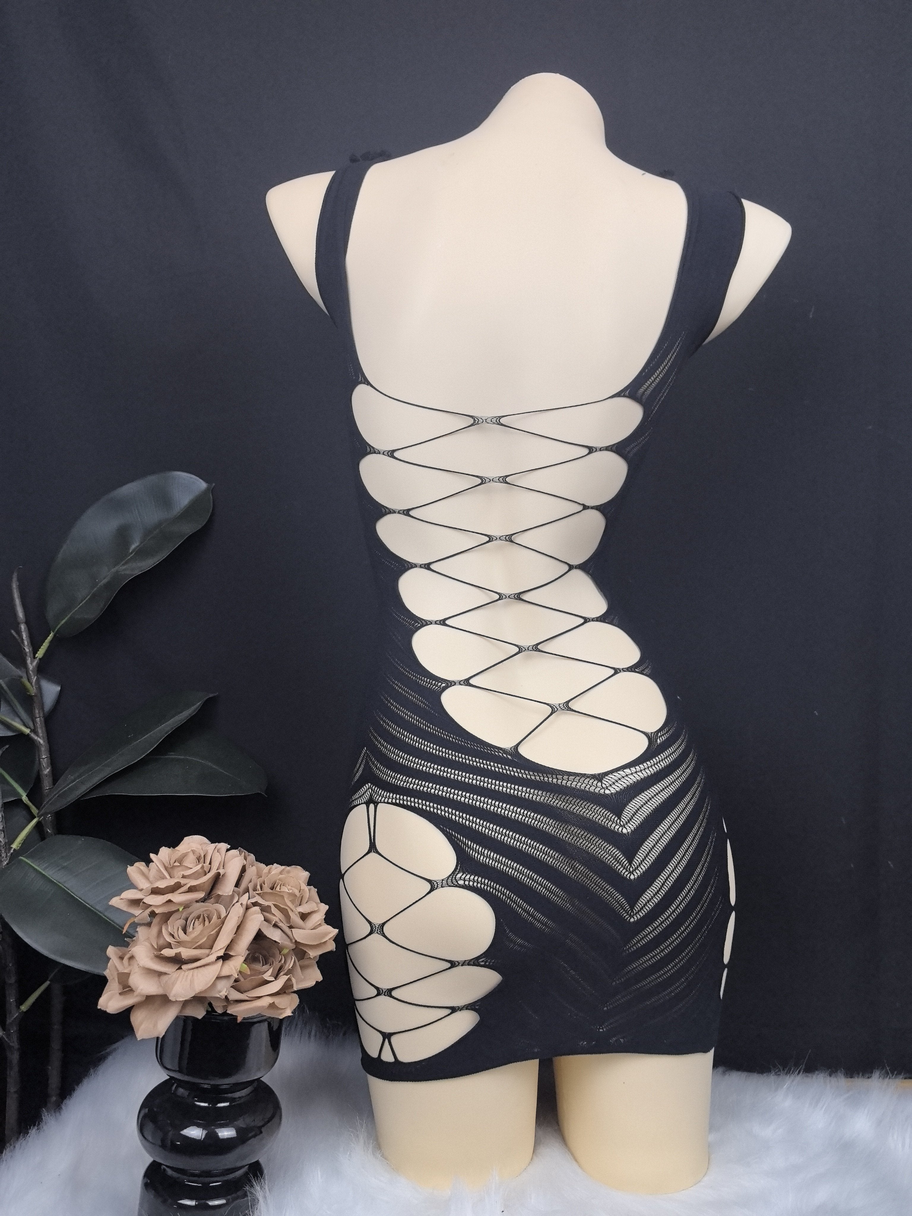 Women’s Mesh Chemise and Slim Dress Lingerie