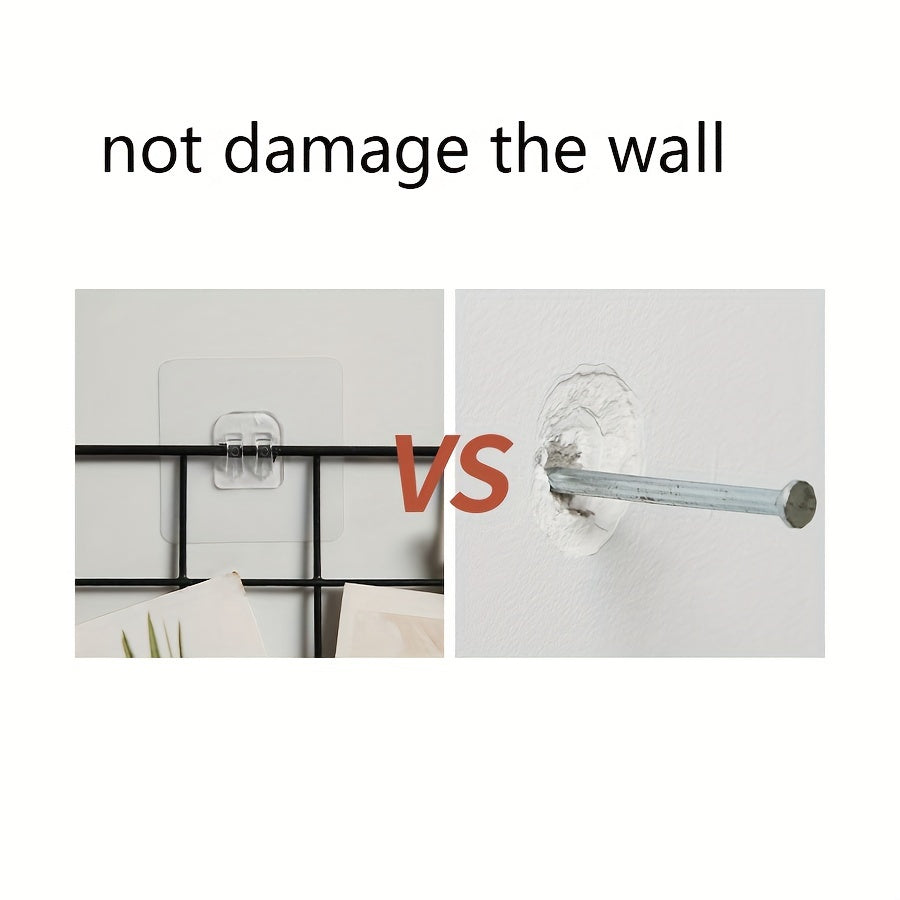 Juego de 10 ganchos adhesivos transparentes para estantes de cocina y baño