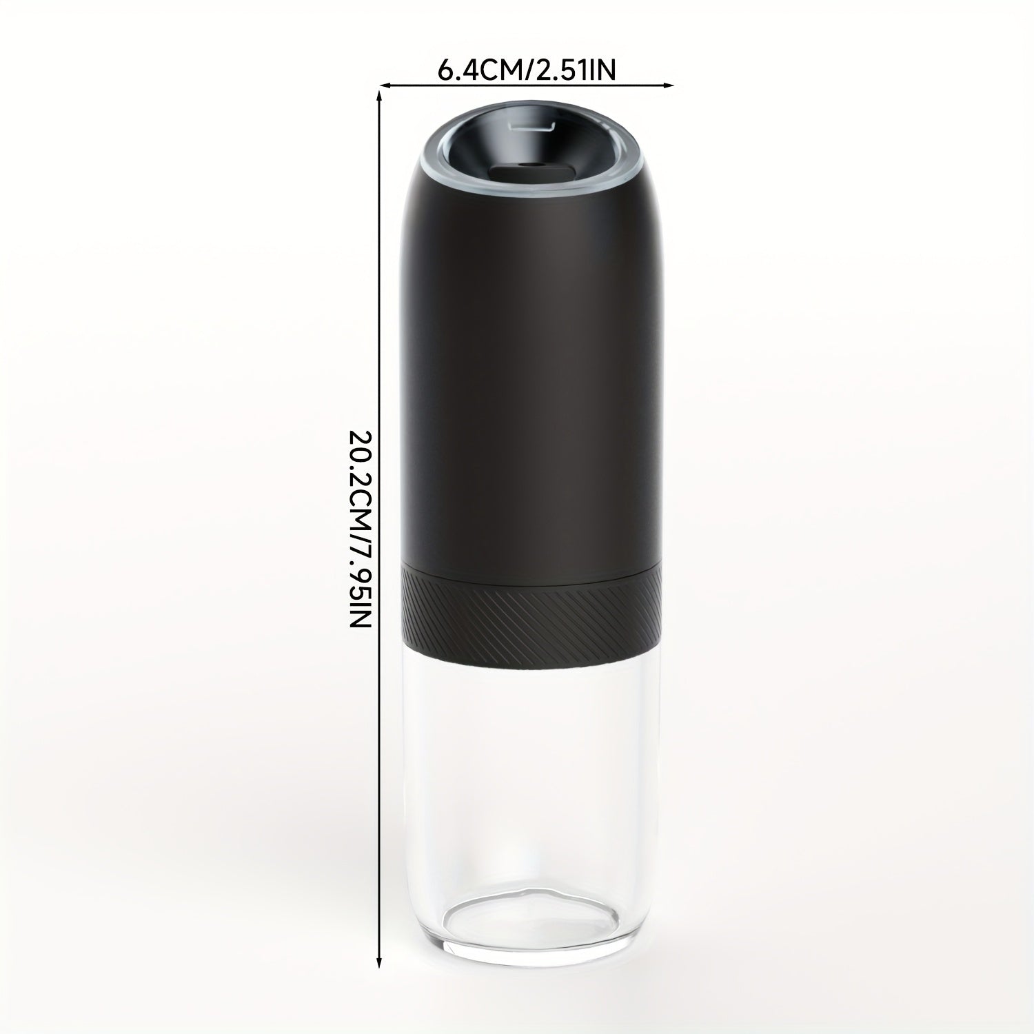 PANCERKA Elektr salt va murch maydalagich, Batareyali LED chiroq bilan, bitta qo‘l bilan boshqarish, qattiqlikni sozlash mumkin, Uy/oshxona/BBQ/Tabiatda/Travel uchun.