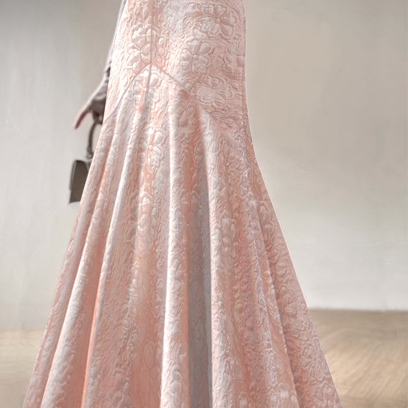 Plus Size Mermaid Lace Skirt Peach A-Line Zipper Evening All-Season