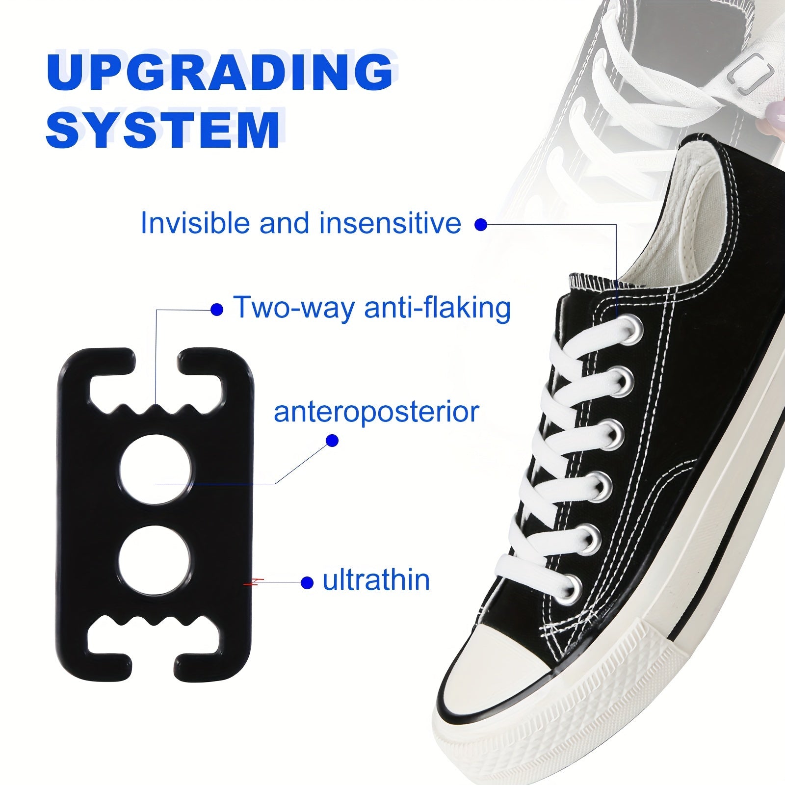 1 juft elastik No-Tie poyabzal lentalari uchun sneakers kanvas poyabzal