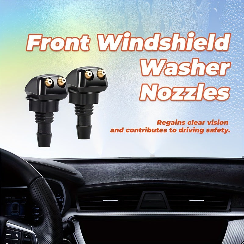Universal Car Windshield Wiper Nozzle Set 2m Hose 6 Connectors Double Water Spray