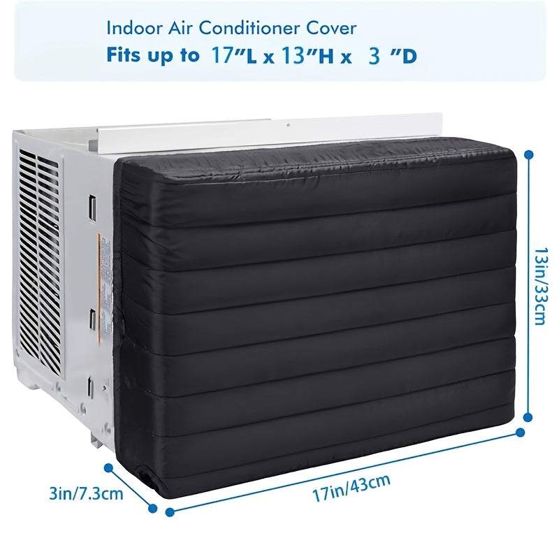 Black Window Air Conditioner Cover 43.18x33.02x7.62cm Dust Water Resistant Outdoor