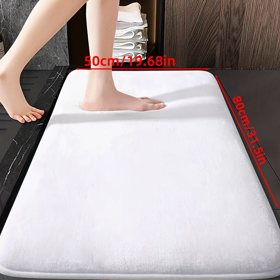Soft Polyester Bathroom Mat Non-Slip Absorbent Geometric Design for Shower and Bedroom