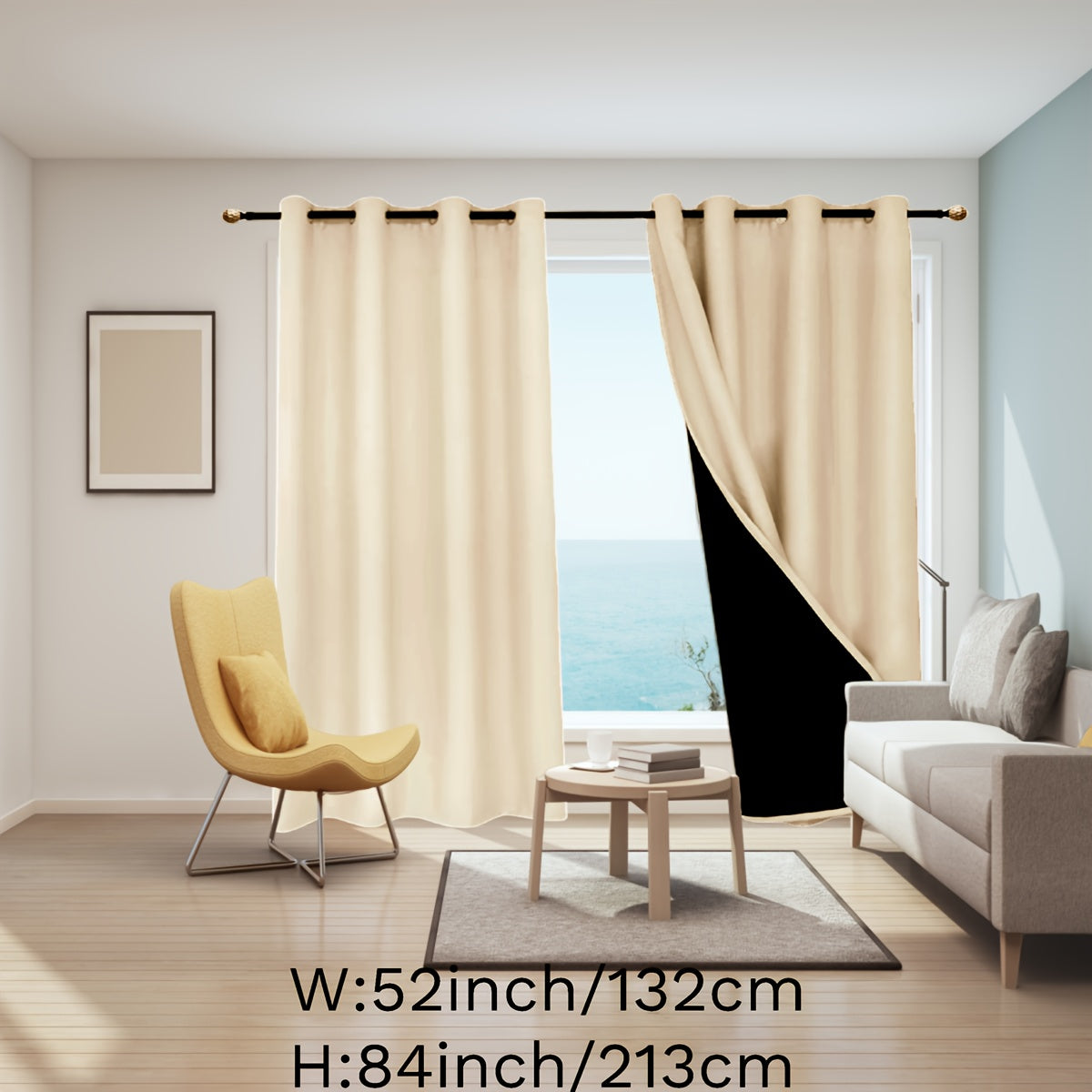 Blackout Curtains for Bedroom Grommet Insulated Room Darkening Single Panel
