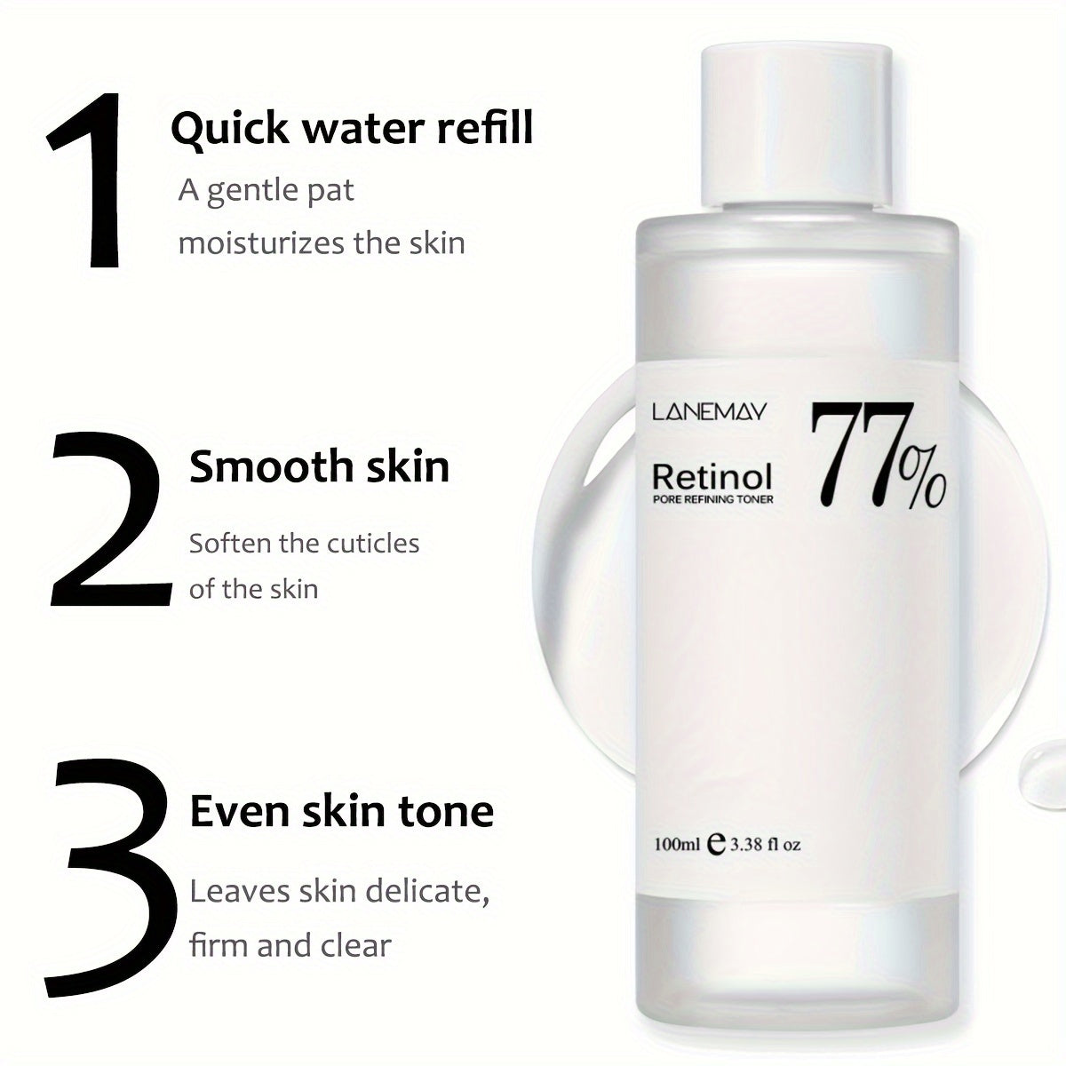 100ml Retinol Soothing Toner for Sensitive Dry Aging Skin Refine Exfoliate