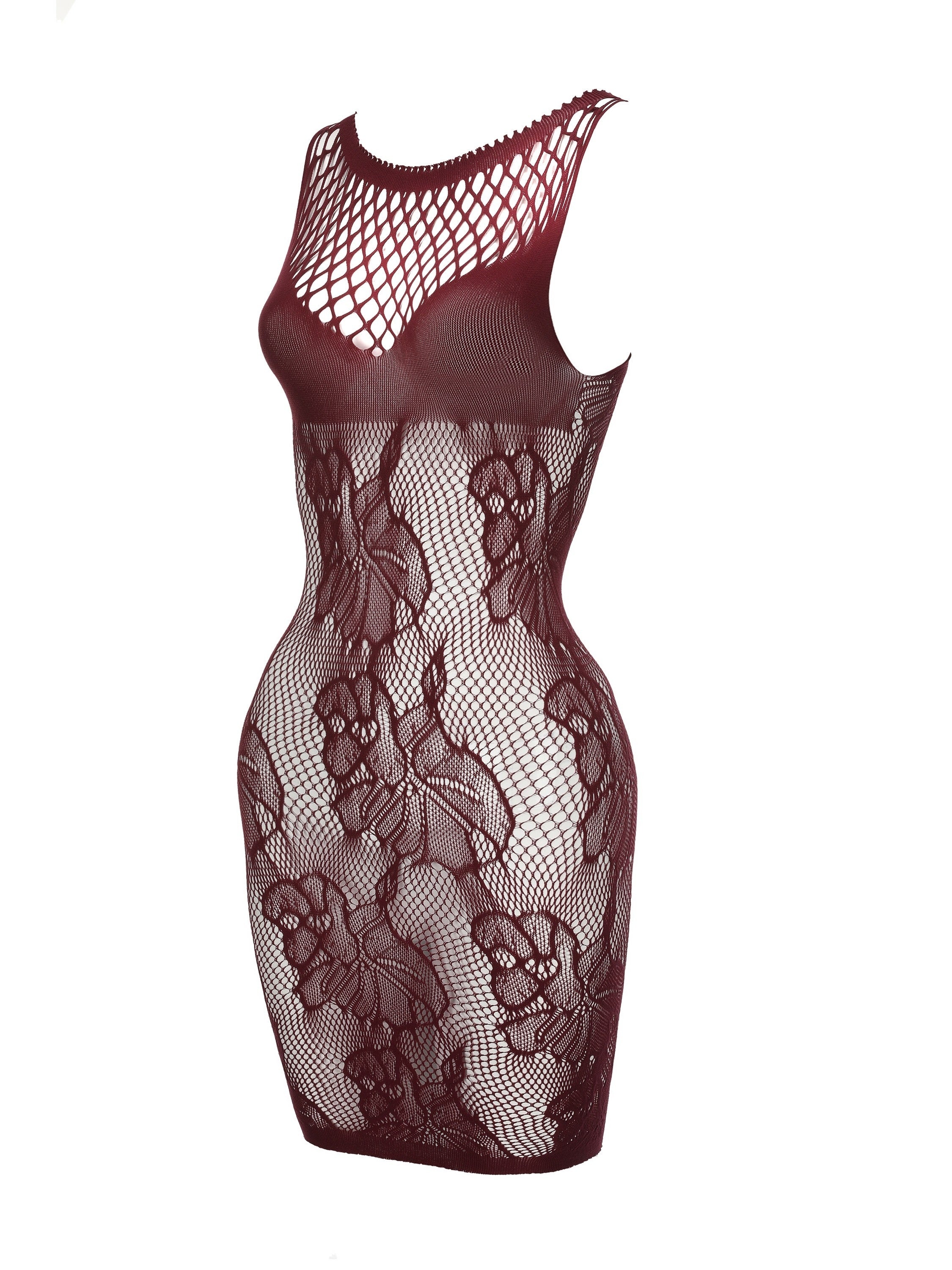 Women's See-Through Mesh Sleeveless Hot Dress Lingerie