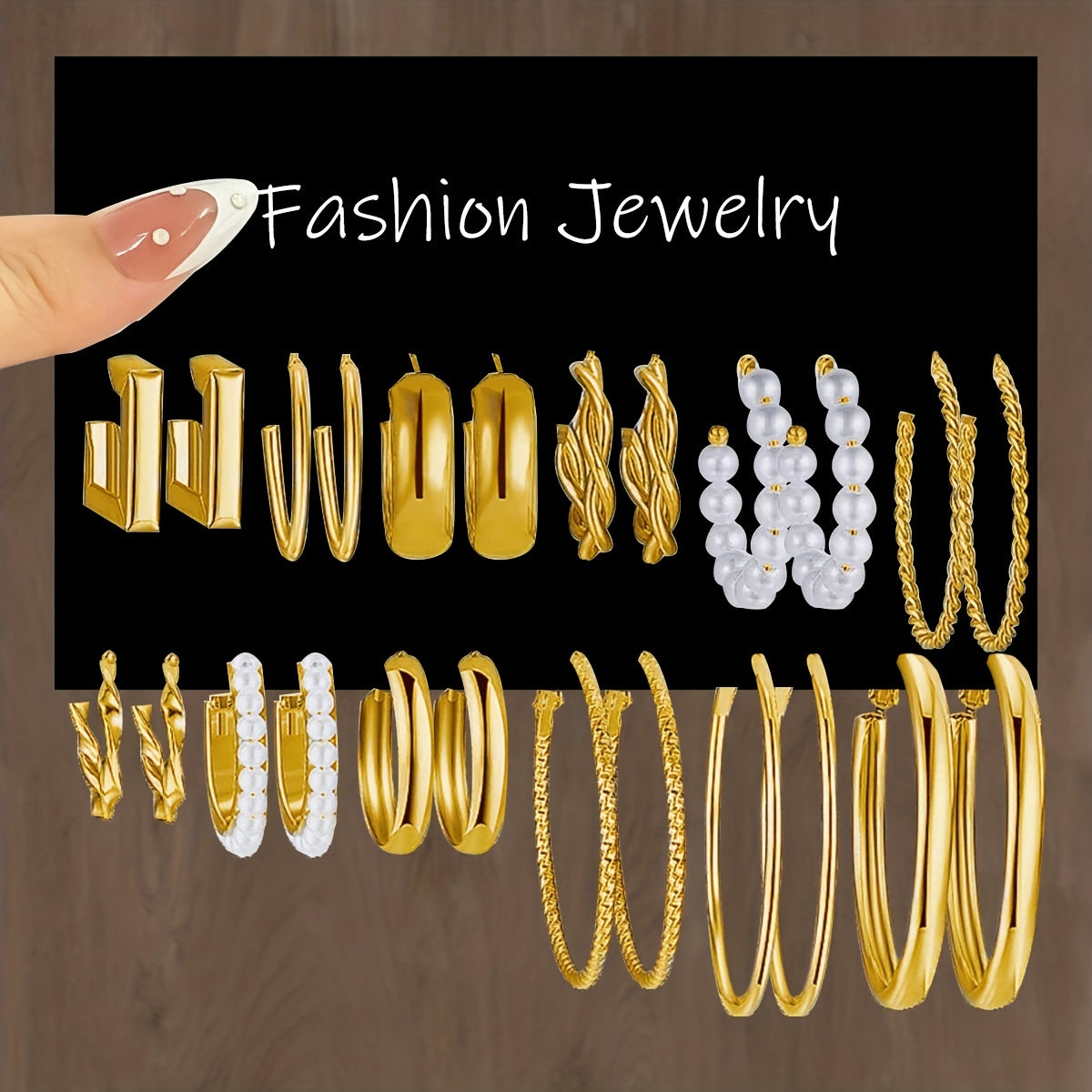 Set of 24/36/48 Elegant Geometric Wide Face Twisted Alloy Stainless Steel Earrings for Women