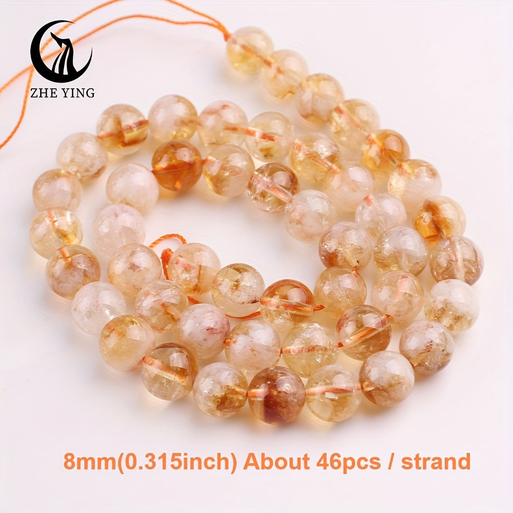 Jewelry Making Set with Citrine Natural Stone Beads for Bracelets and Necklaces 4-10mm