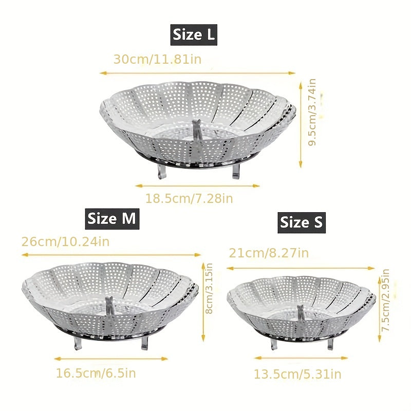 Stainless Steel Collapsible Steamer Basket for Nutritious Cooking