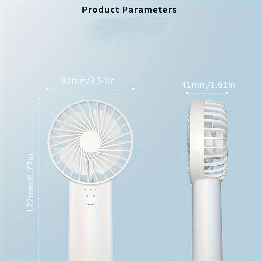 Compact USB Rechargeable Handheld Fan with 1500mAh Battery, Portable Personal Cooling Device