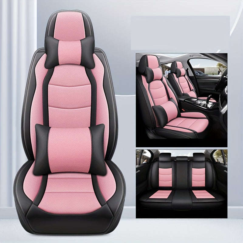 Avtomobil o‘rindigi yostiqchi, barcha mavsumlar uchun qarshilik ko‘rsatadigan PU charm, to‘liq qamrovli o‘rindiq qopqog‘i