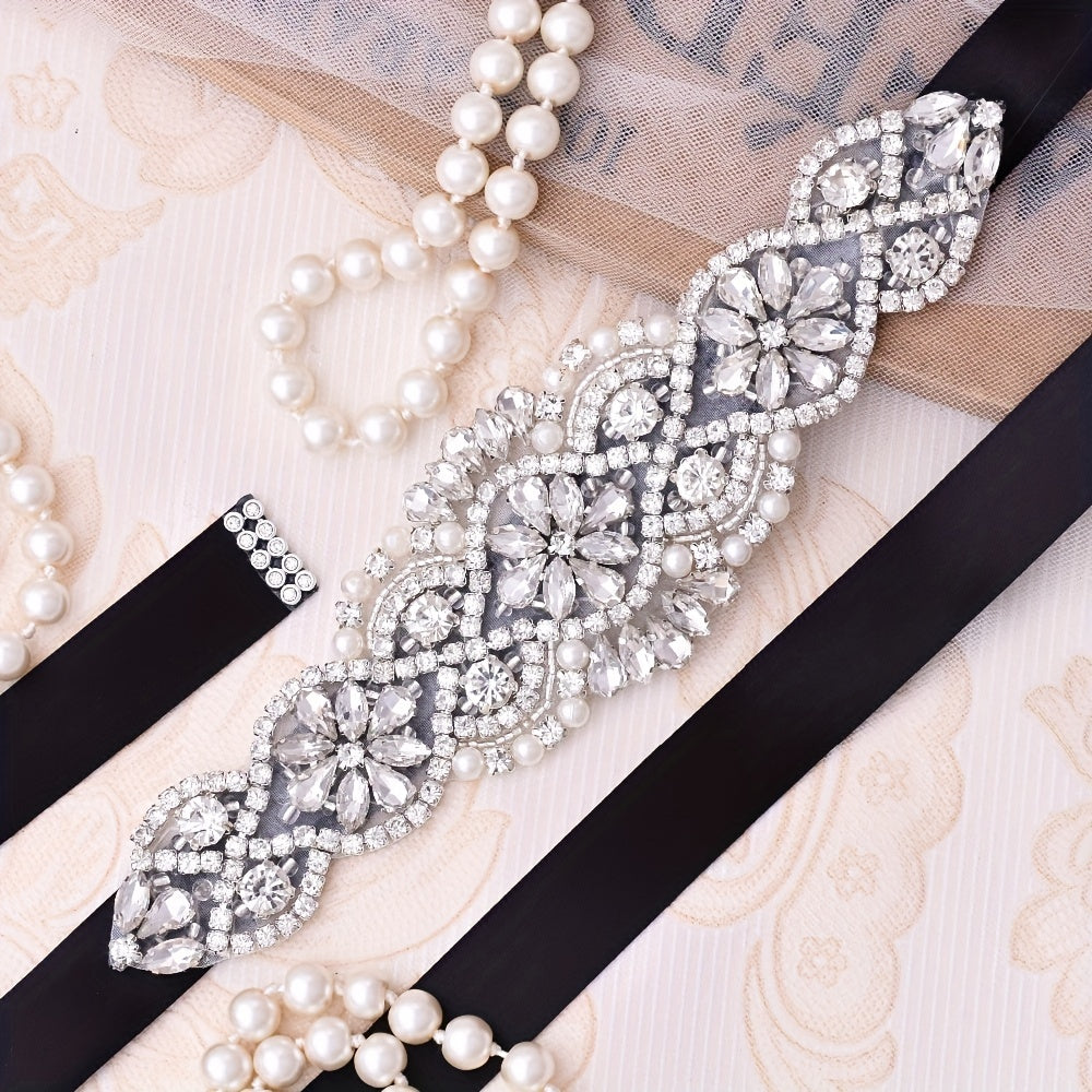 High-End Wedding Sash with Rhinestones for Bridal Dress and Ball Gown
