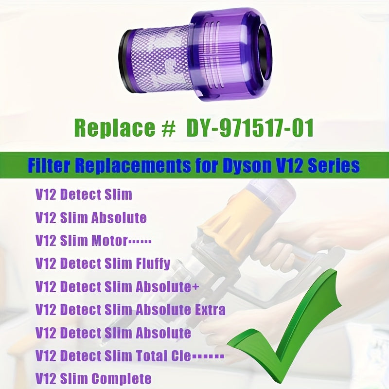 Pack of 2 Washable HEPA Filters for Dyson V12 Vacuum Cleaners