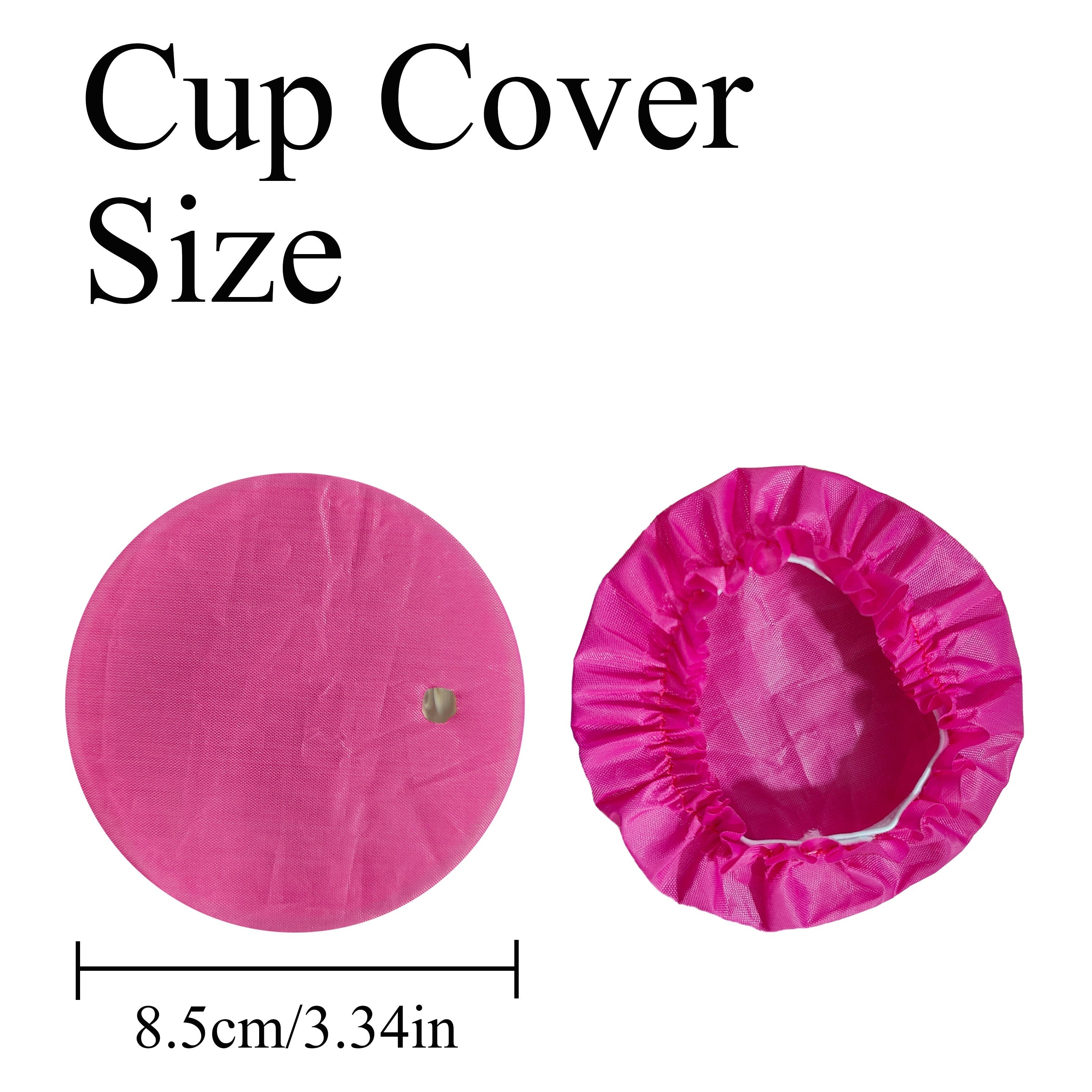 Set of 18 Drink Covers Waterproof Reusable Cup Protectors with Straw Hole