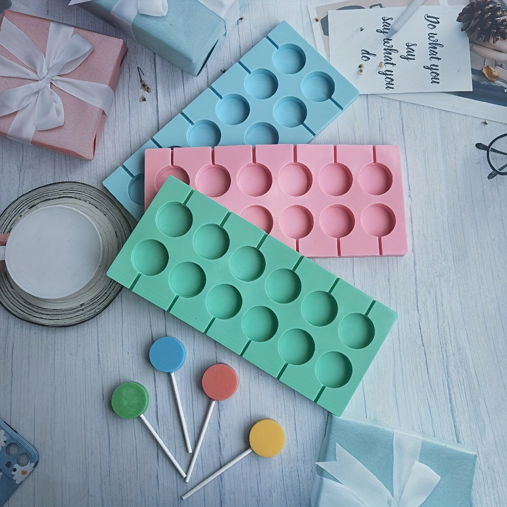 Silicone Lollipop Mold 12-Cavity for Candy Chocolate Baking and Cake Decorating