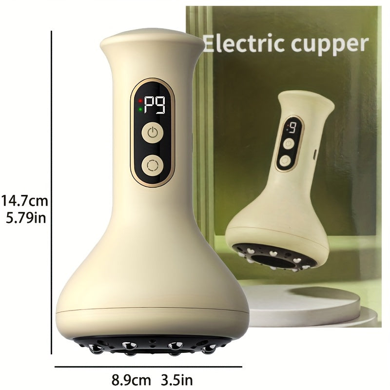 Electric Cupping Massage Device with 9 Levels of Suction USB Rechargeable for Home Use on Body Back Neck Shoulders