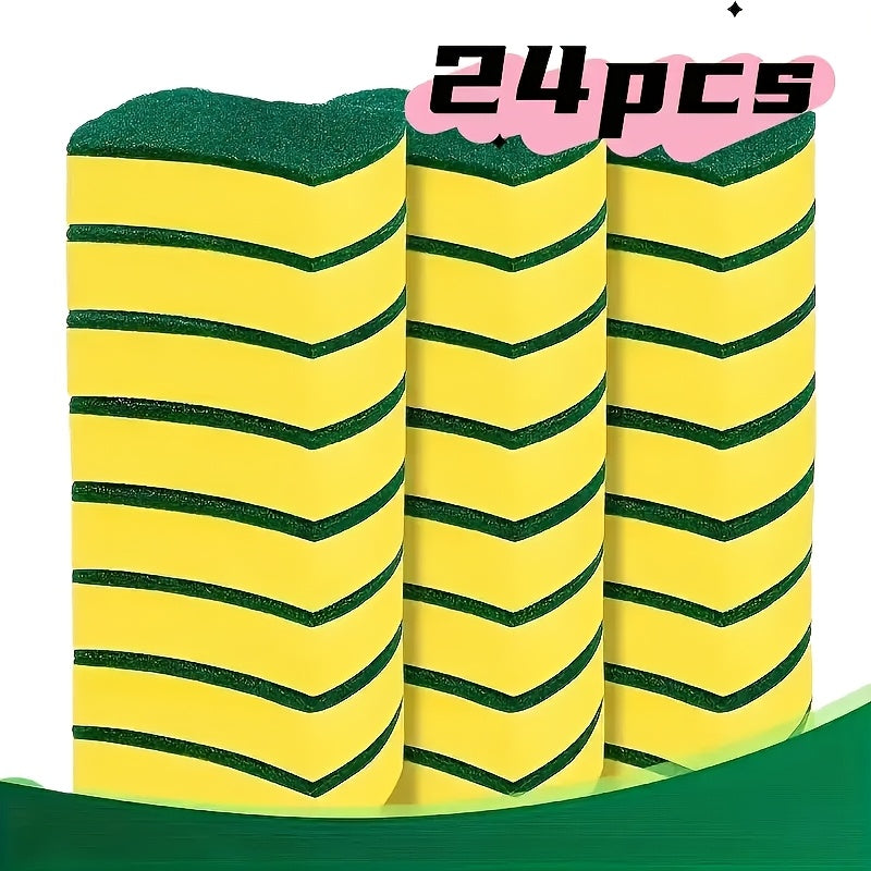 Set of 10/12/24 Kitchen Cleaning Sponges with Double-Sided Scrubbing Pads