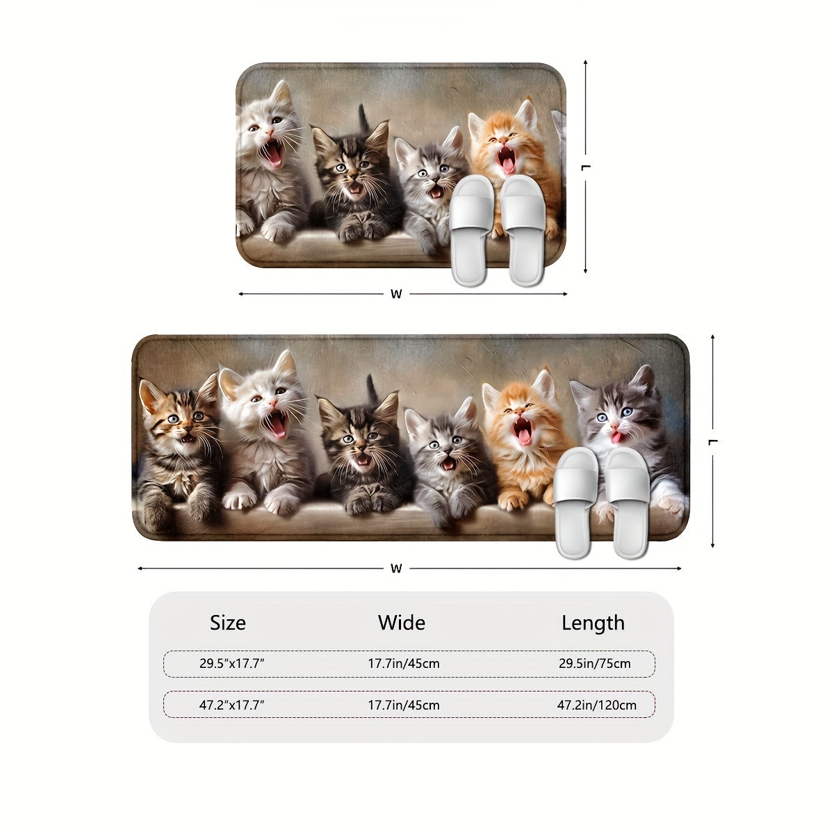 Dog Themed Kitchen Rug Non-Slip Machine Washable Entry Door Mat for Home Decor