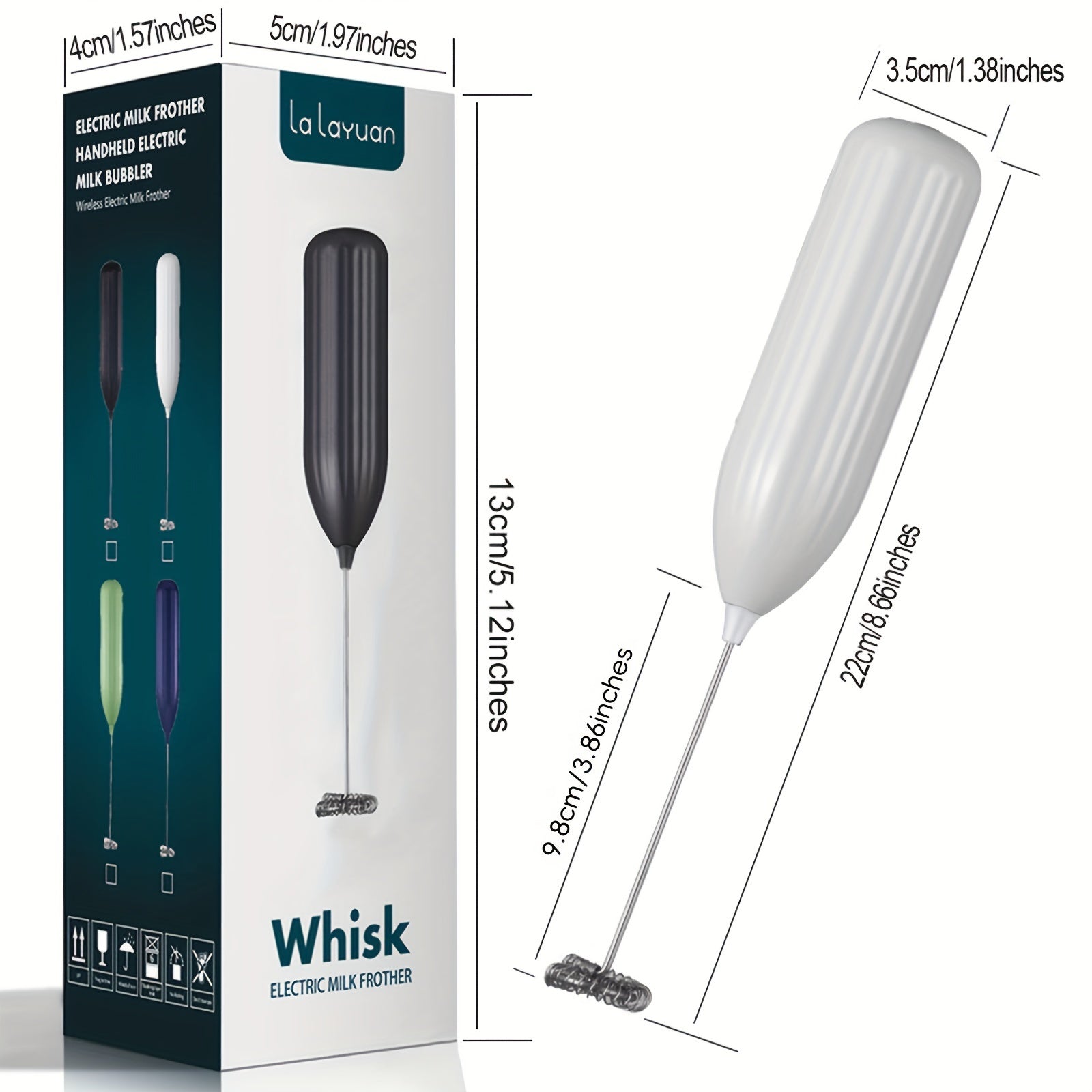 Espumador de leche eléctrico de acero inoxidable de mano para café latte, capuchino y chocolate caliente