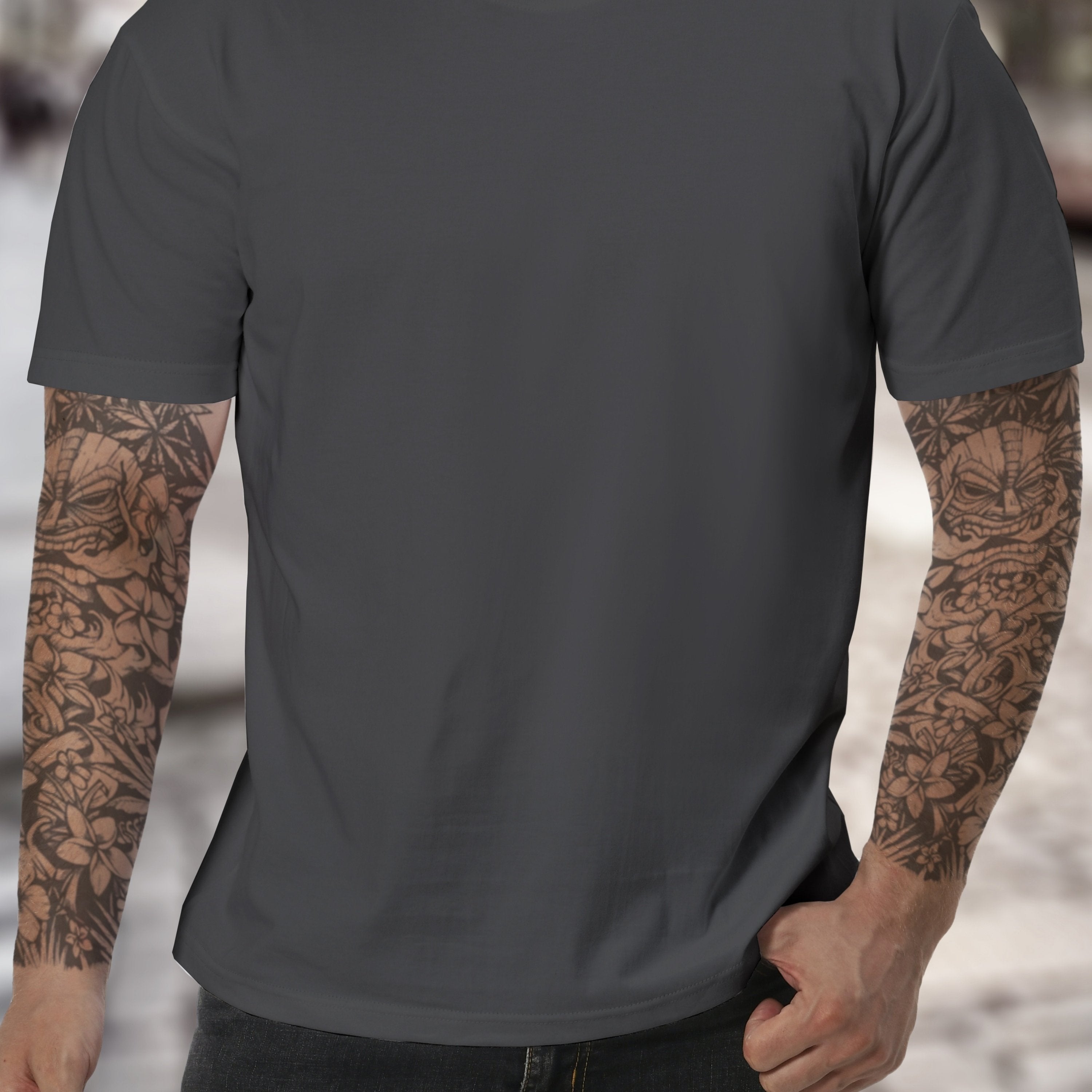 Camiseta de manga corta de algodón de color sólido para hombre, comodidad en verano
