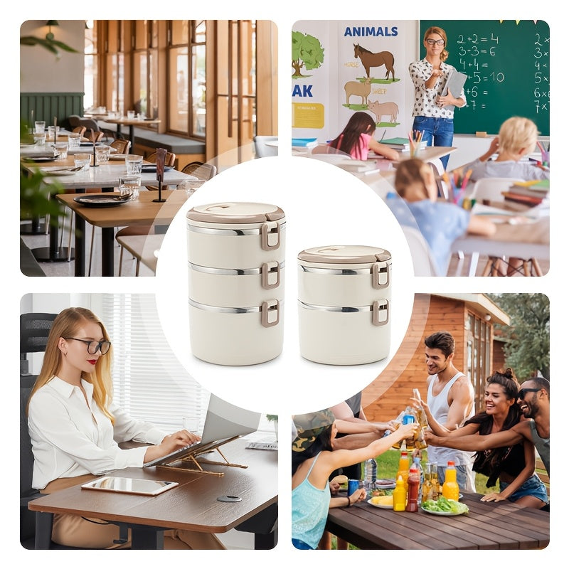 Fiambrera aislada de acero inoxidable con tapa para oficina, escuela, camping