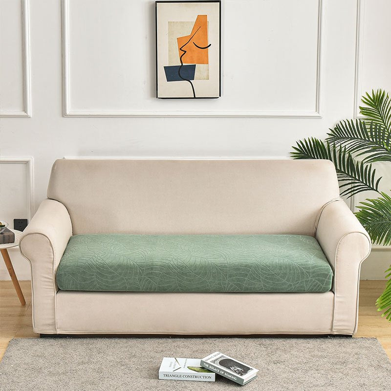 Waterproof Jacquard Sofa Cushion Cover with Leaf Pattern for 1/2/3-Seater and Sectional Sofas Machine Washable Living Room Home Decor
