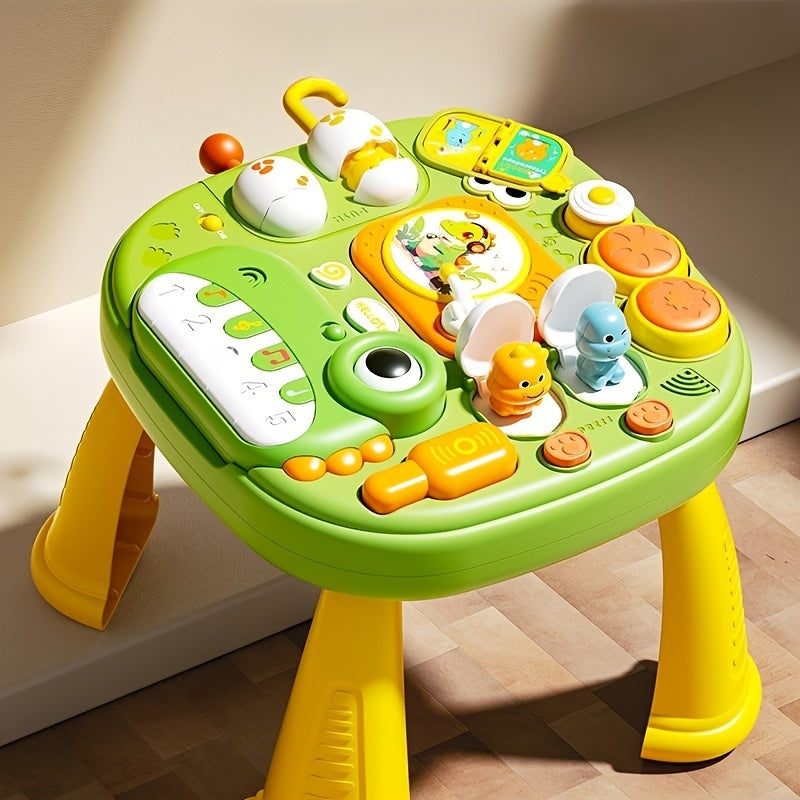 Green ABS Plastic Educational Toy for Kids with Detachable Piano and Interactive Monkey
