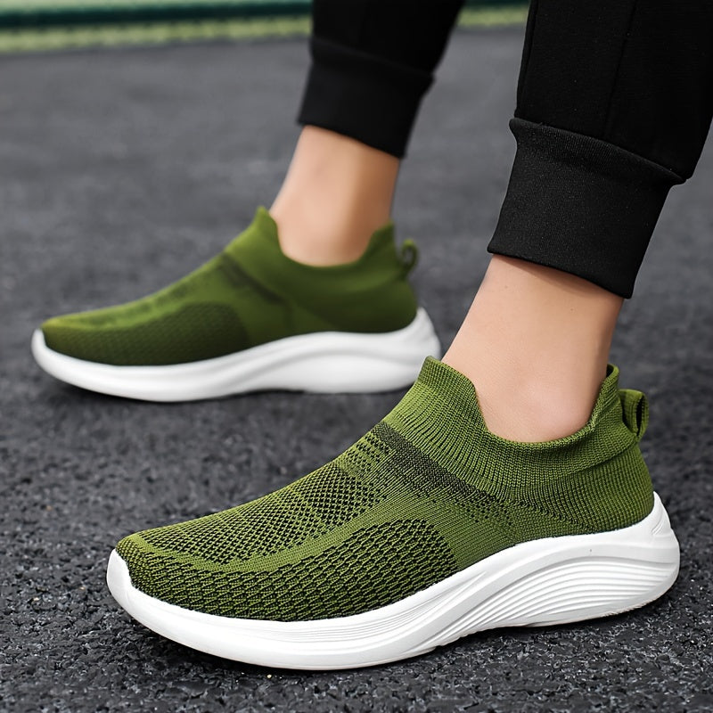 Men's Slip-On Sock Shoes Breathable Knit Casual Sneakers for Outdoor Activities