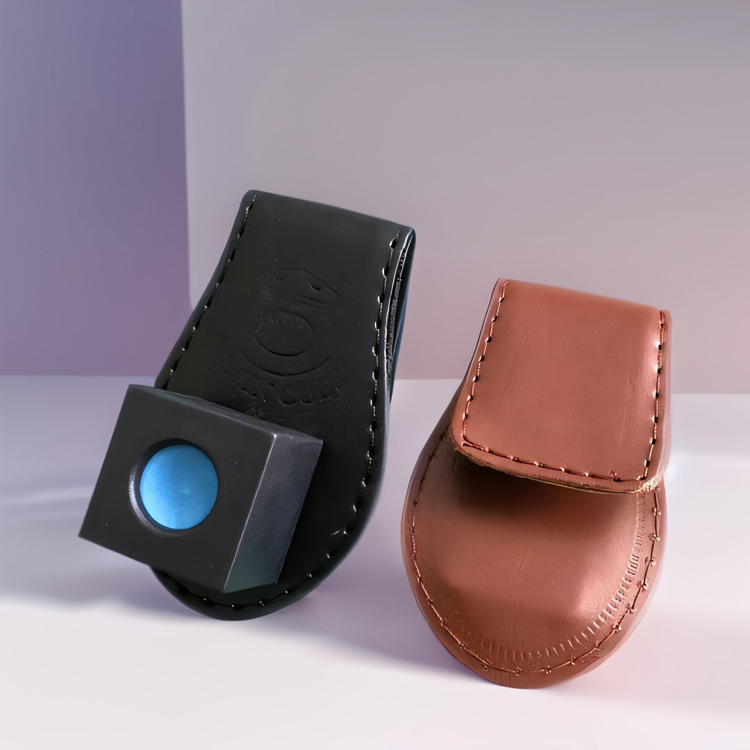 Magnetic Leather Billiard Chalk Clip for Pool and Snooker Storage