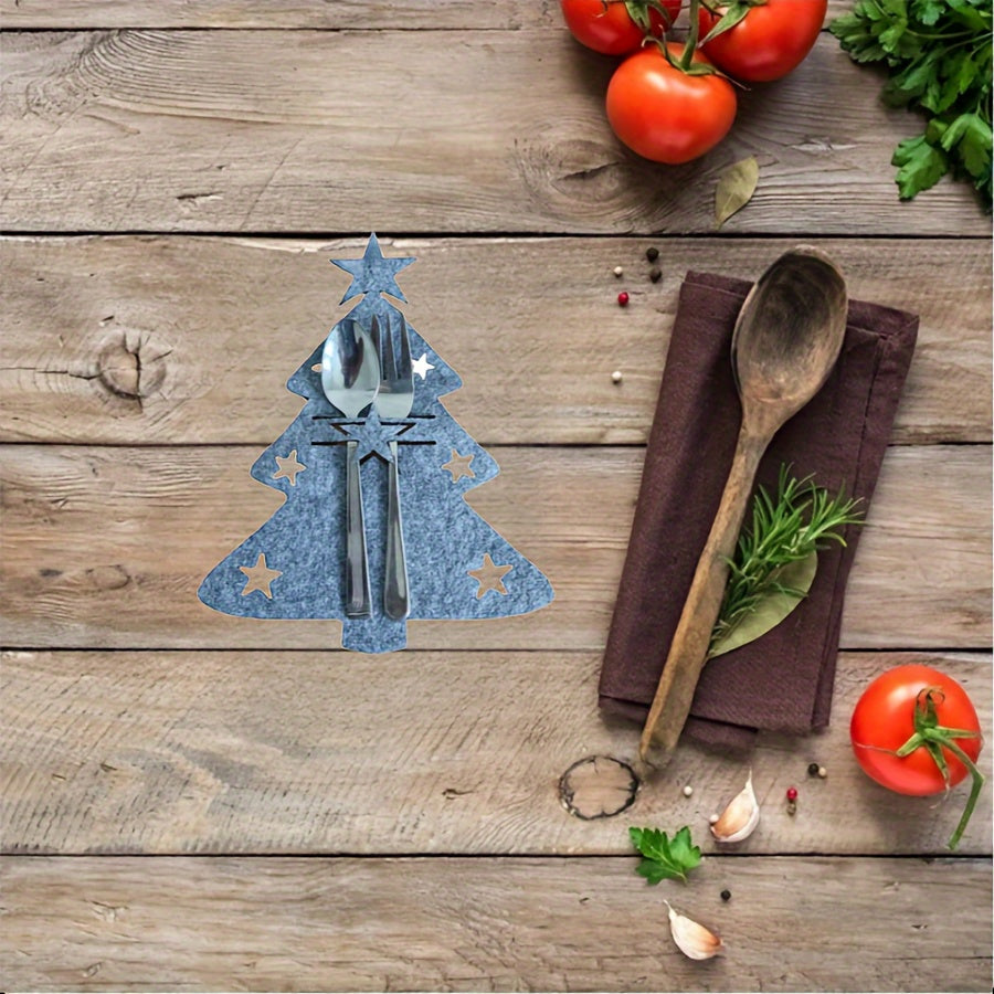 12-Piece Christmas Themed Cutlery Set with Matching Placemat and Table Decor