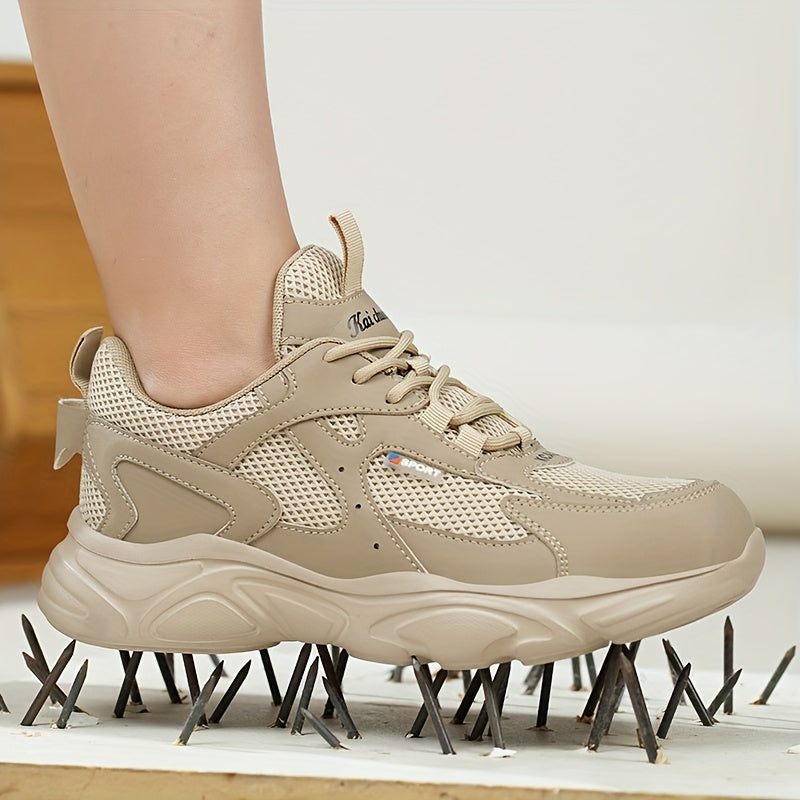 Women's Breathable Steel Toe Safety Sneakers Puncture-Resistant Work Shoes