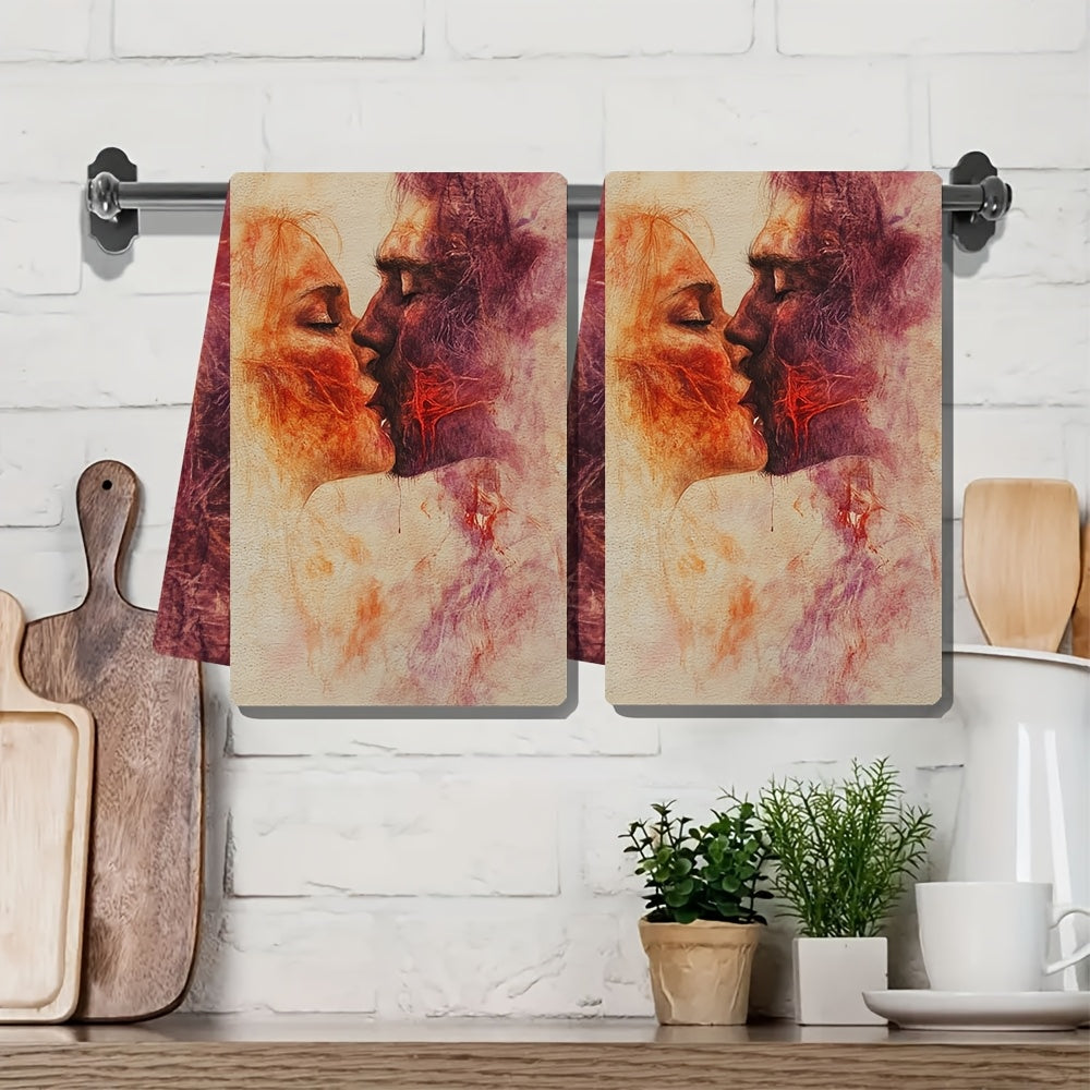 Juego de 2 toallas de cocina ultra suaves 16x24 pulgadas altamente absorbentes lavables a máquina