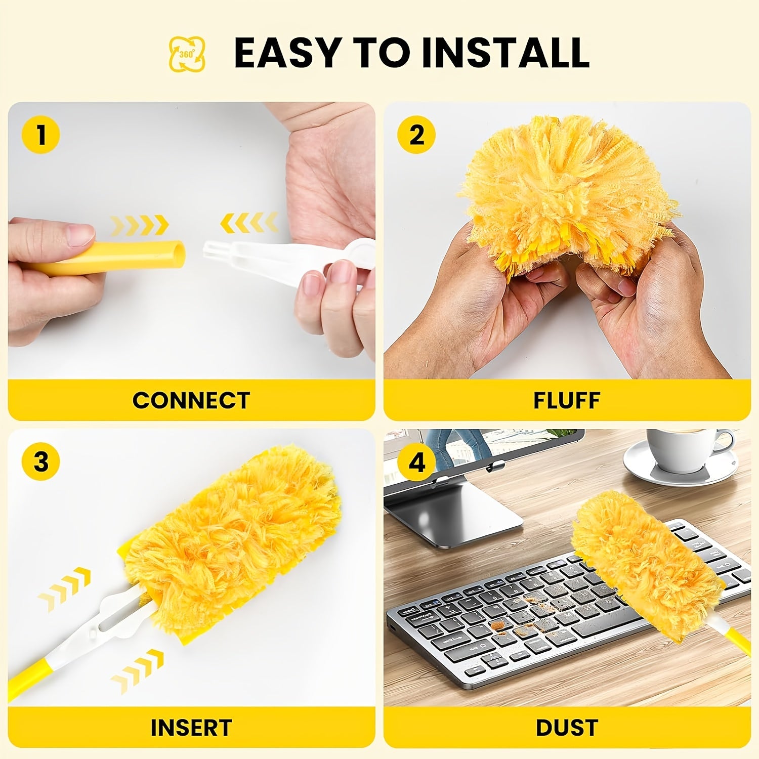 Elektronika, mebel va avtomobillar uchun bir martalik elektrostatik changyutgich kengaytirish to'plami