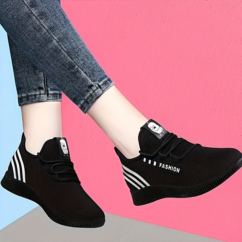 Women's Knitted Running Shoes Breathable Low Top Sneakers Casual Trainers