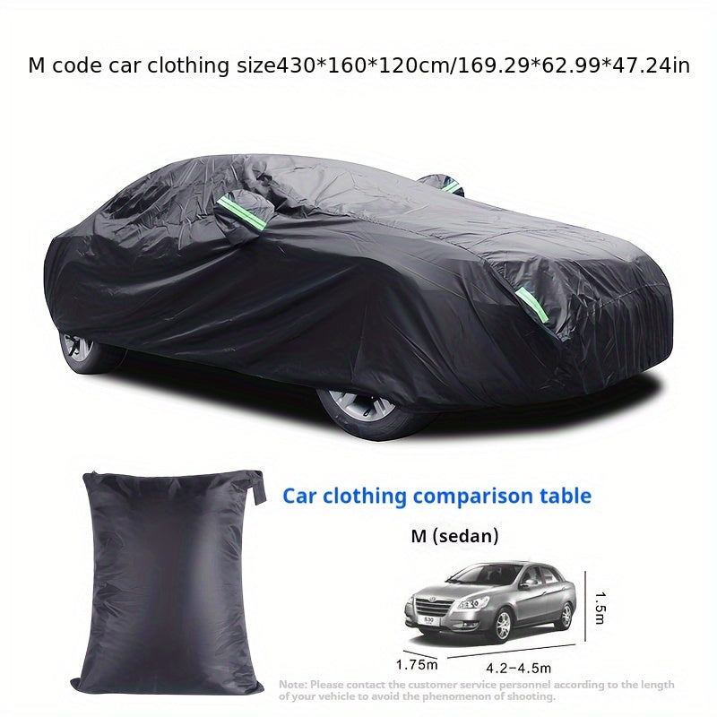 Barcha Qora Avtomobil Qopqog'i Polyester Quyoshdan Himoya Ko'zg'acha Chiziq 190T