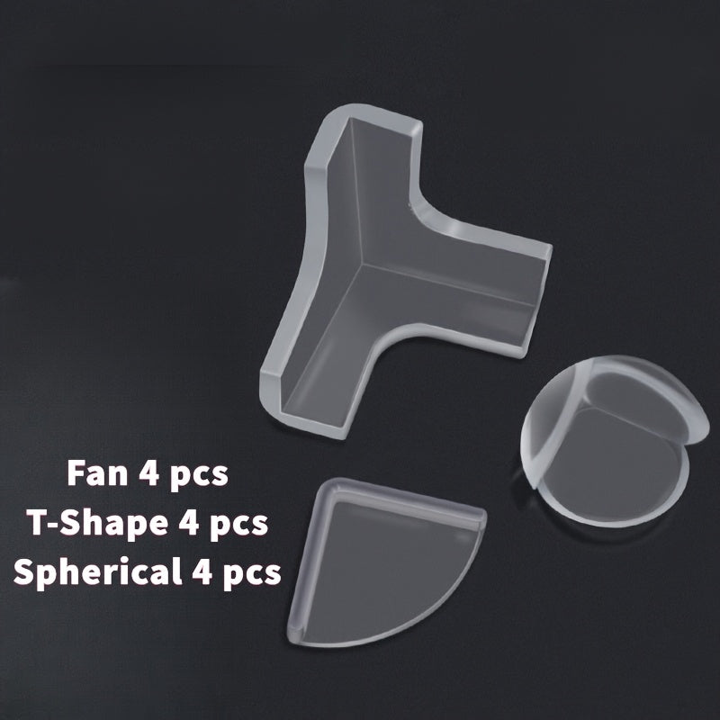 Juego de 12 protectores de esquina de silicona transparente para la seguridad infantil