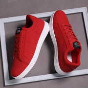 Zapatos de skate casual sólidos para hombre, antideslizantes, con cordones, para actividades al aire libre