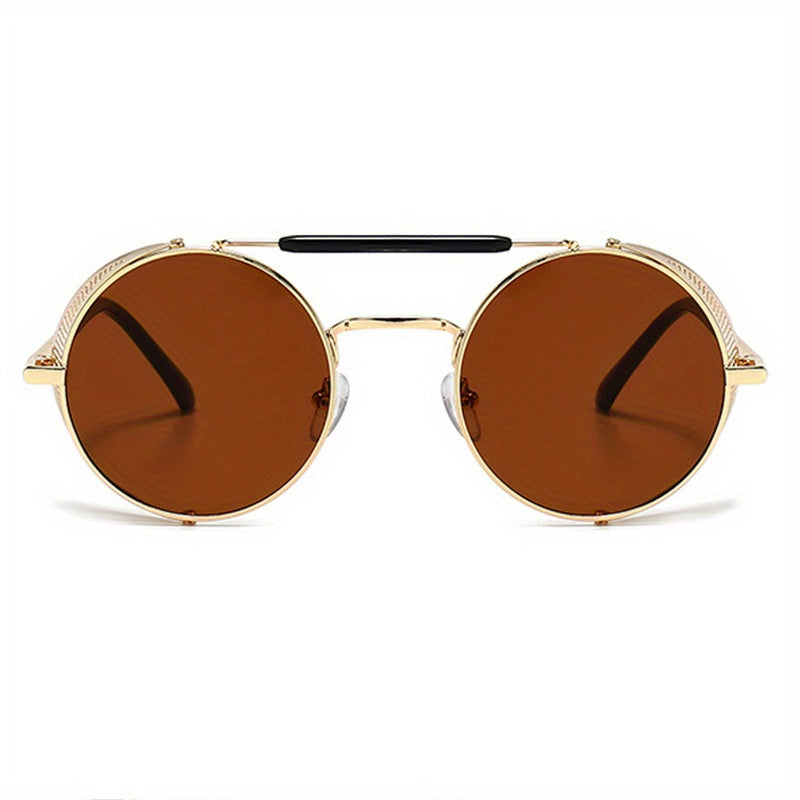 Uniseks metall steampunk ko‘zoynaklar, temir ramka va PC linzalar bilan, sport va kundalik kiyim uchun