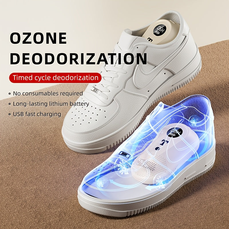 Portativ poyafzal deodorant USB qayta to'ldiriladigan, ozonli taymer bilan, uzoq batareya