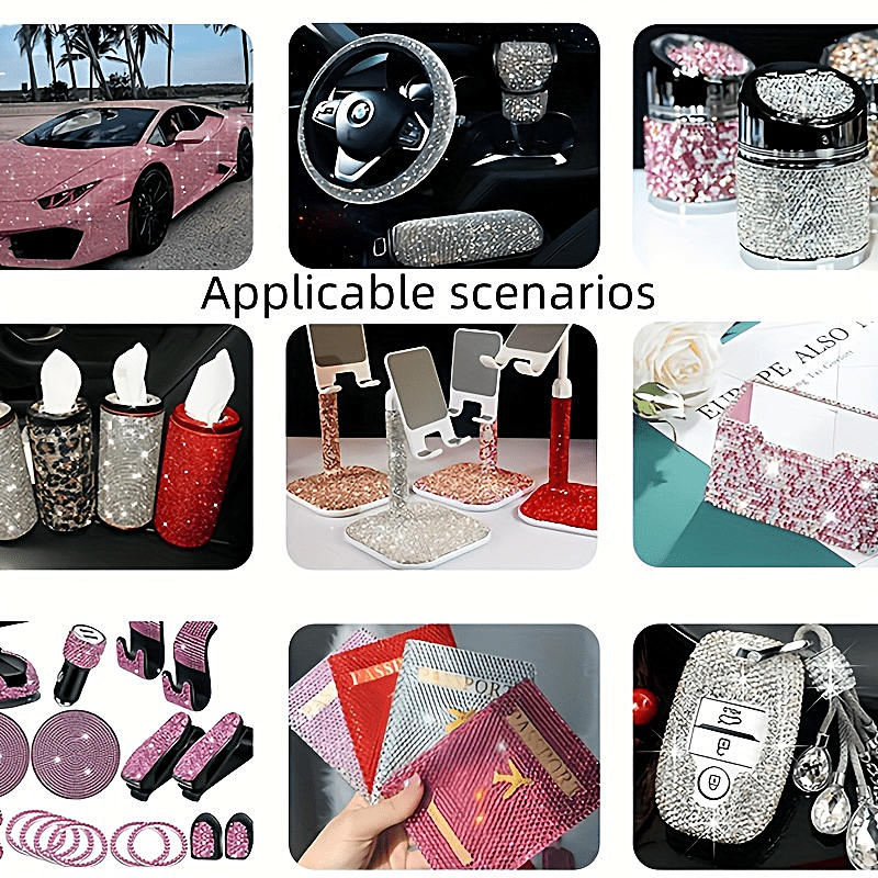 Стеклянные стразы на самоклеящейся основе для легкого DIY-декорирования. Яркие патчи идеально подходят для рукоделия, мебели, косметичек и аксессуаров. Множество размеров и сверкающих алмазных дизайнов для хобби-тематического акцента.