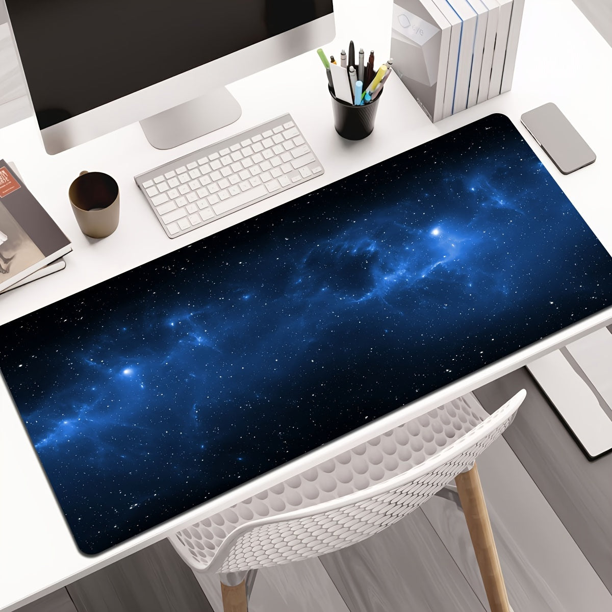 Large Starry Night Sky Mouse Pad Non-Slip Polyester Gaming Office Study Extra Large
