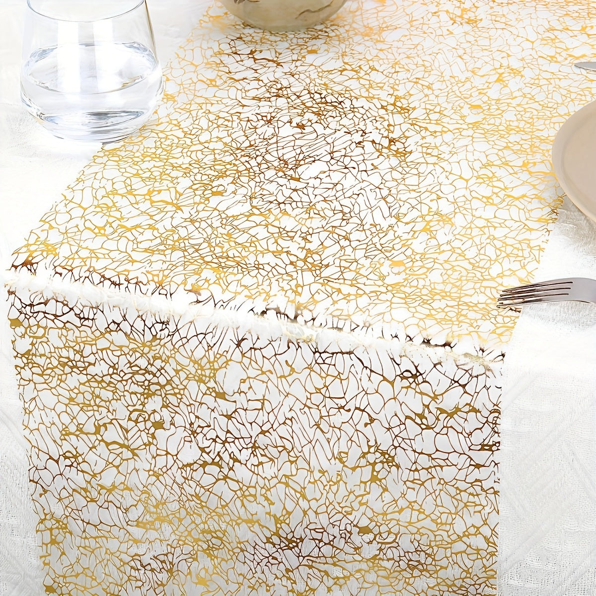 Golden Glitter Table Runner 274cm for Weddings Birthdays and Events