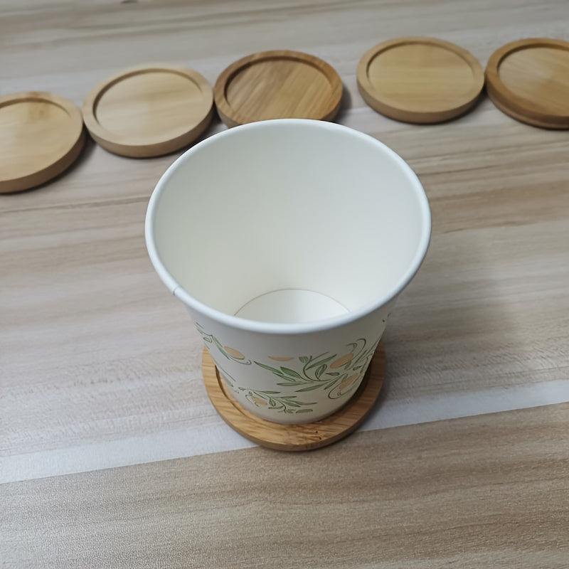 Round Bamboo Coaster for Cups Water Cup Insulation Mat Tea Cup Mat