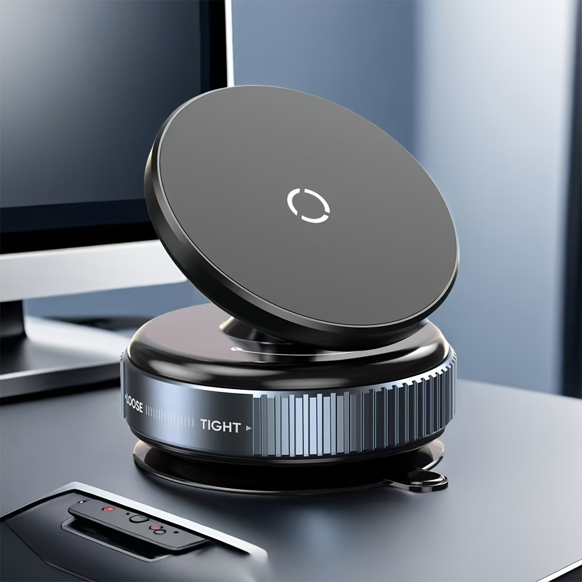 Adjustable Car Phone Holder with 360-Degree Rotation Suction Mount Magnetic Desktop Stand