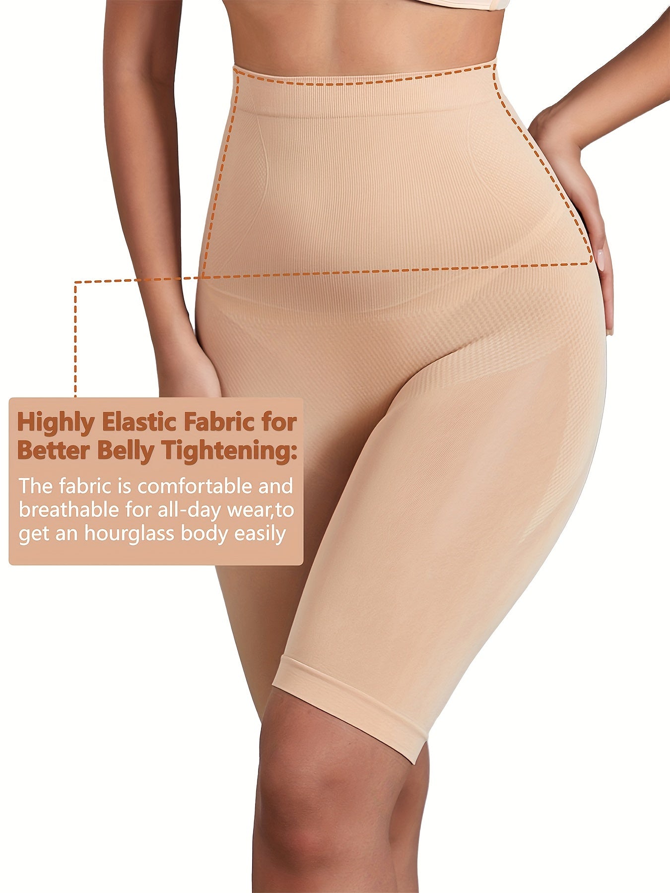 Women's Black High-Waist Seamless Shapewear Leggings Tummy Control Butt Lift Nylon Elastane