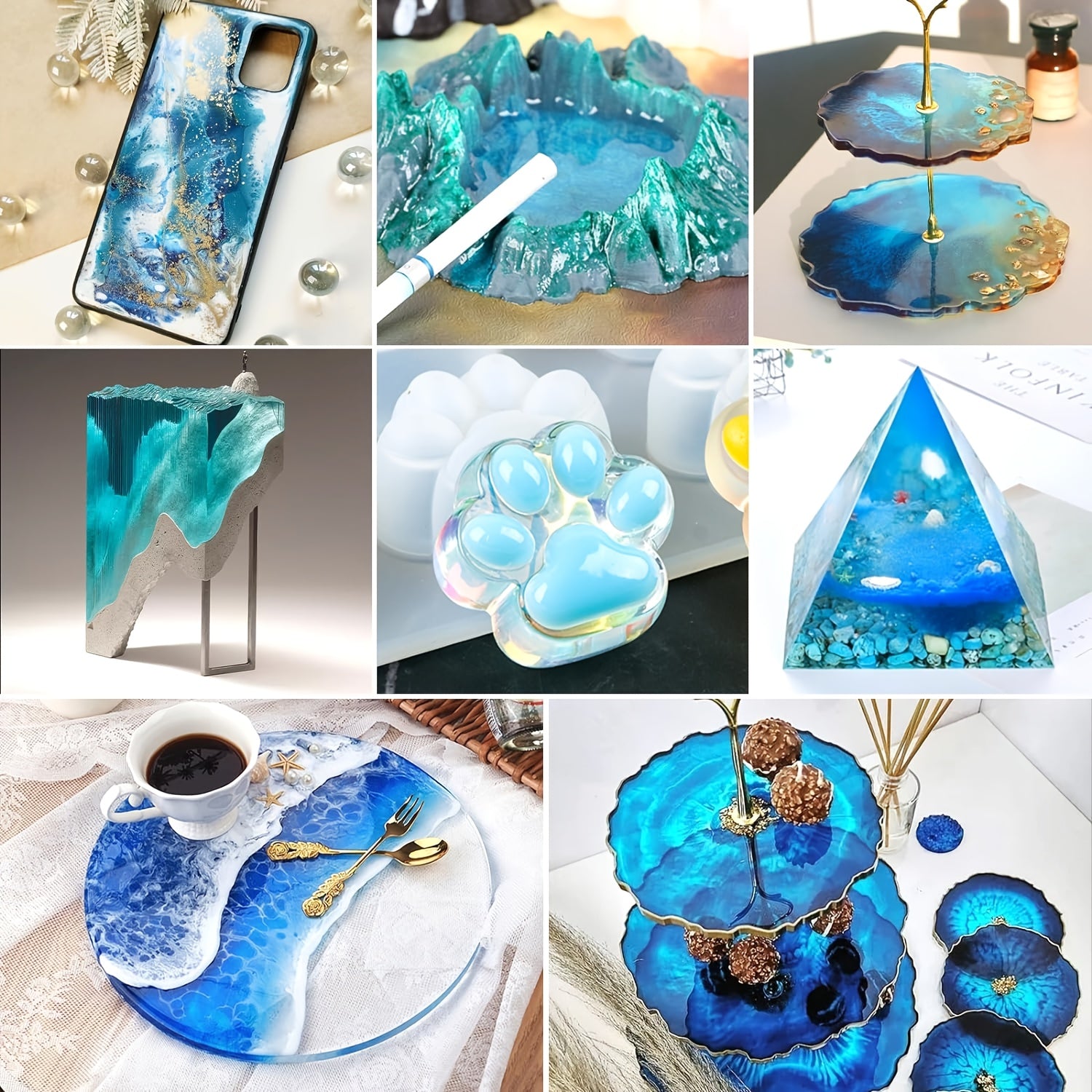Beginner Epoxy Resin Kit with 512ml Clear Casting Resin and Colorful Glitter