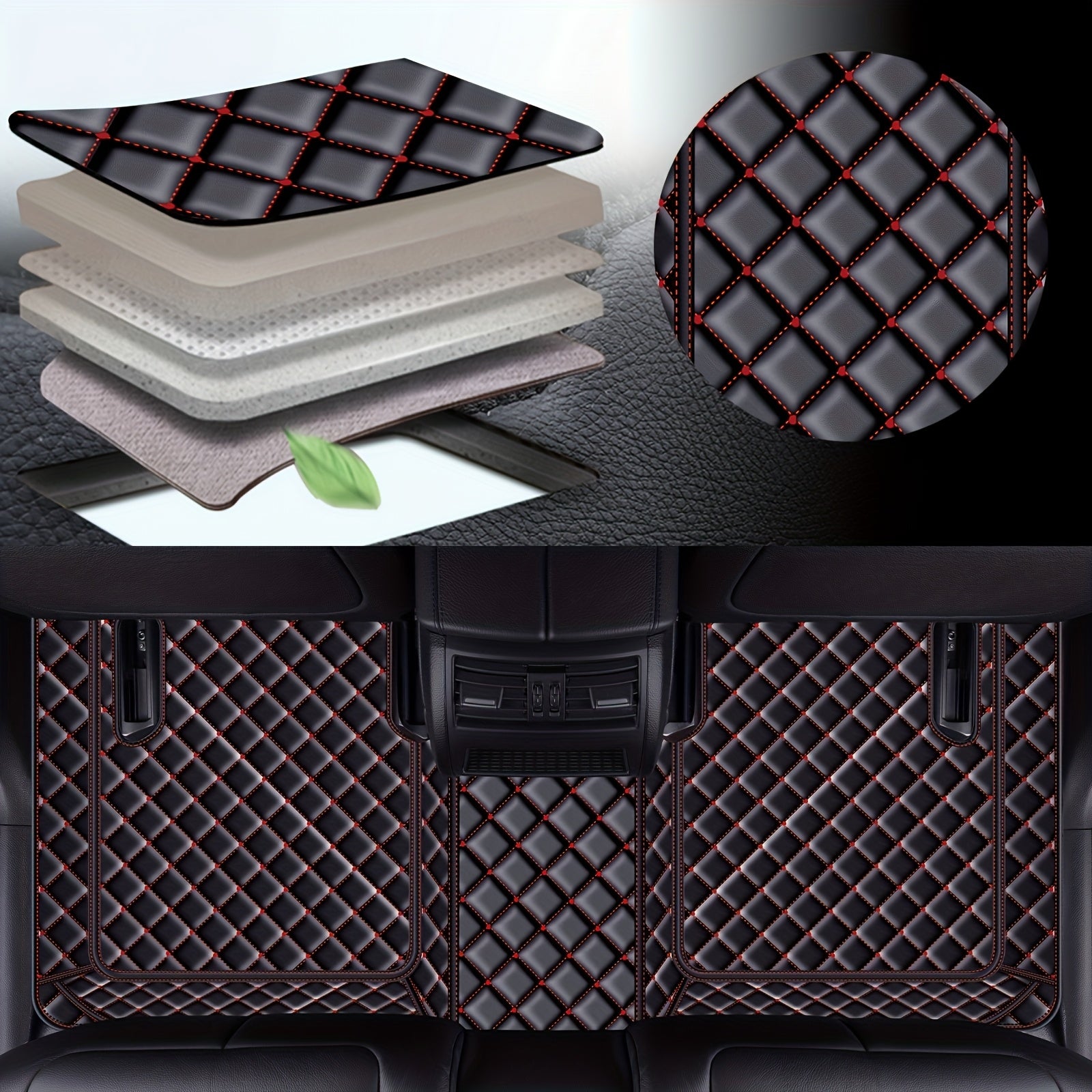 Универсальные коврики для пола автомобиля из PU-кожи, всесезонные, прочные защитные накладки на пол автомобиля
