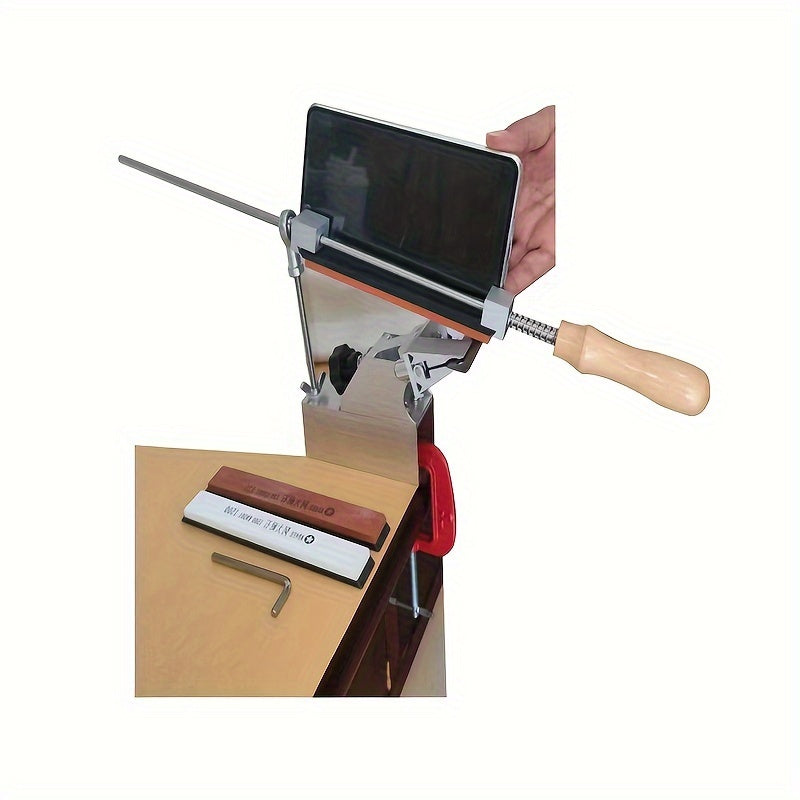 Alüminiy pichoqni qirqish uchun 3 bosqichli tizim, 360° klamp va qirqish toshlari bilan