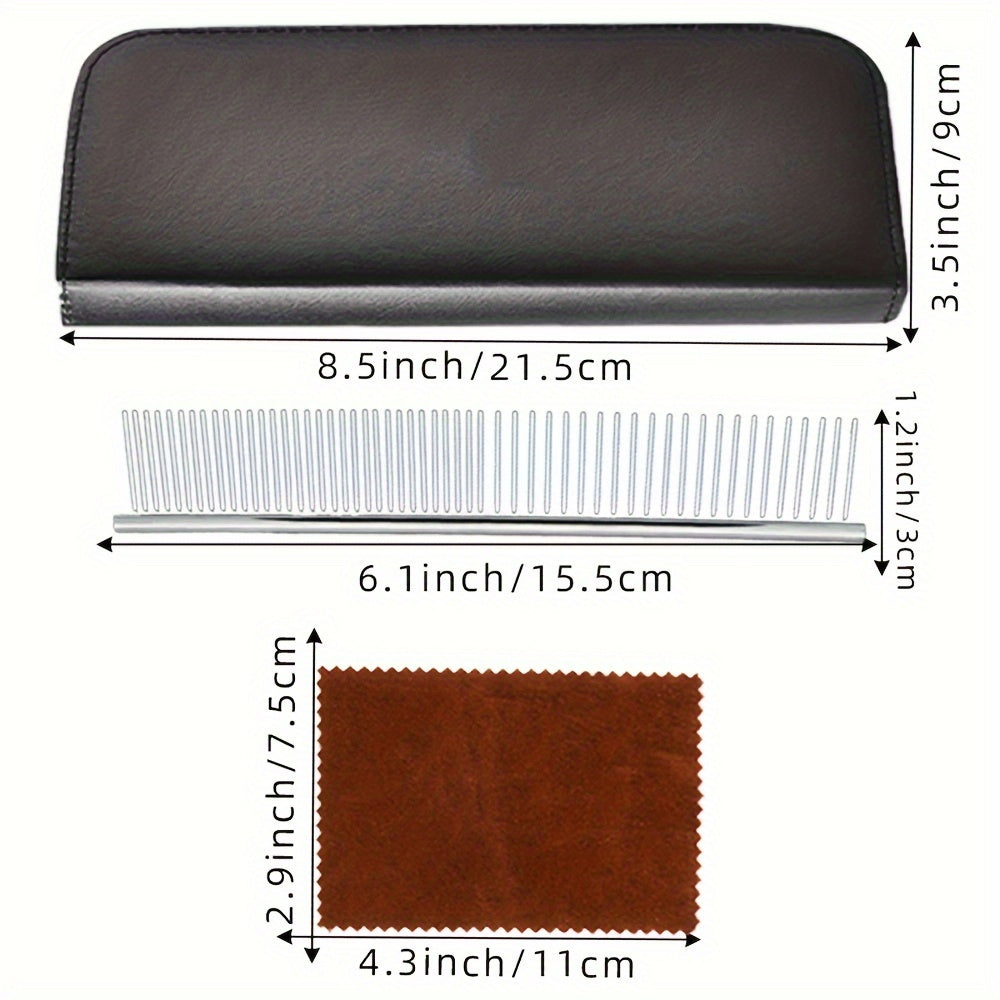 Stainless Steel Dog Grooming Kit 5-in-1 with Curved Scissors and Comb for Dogs and Cats